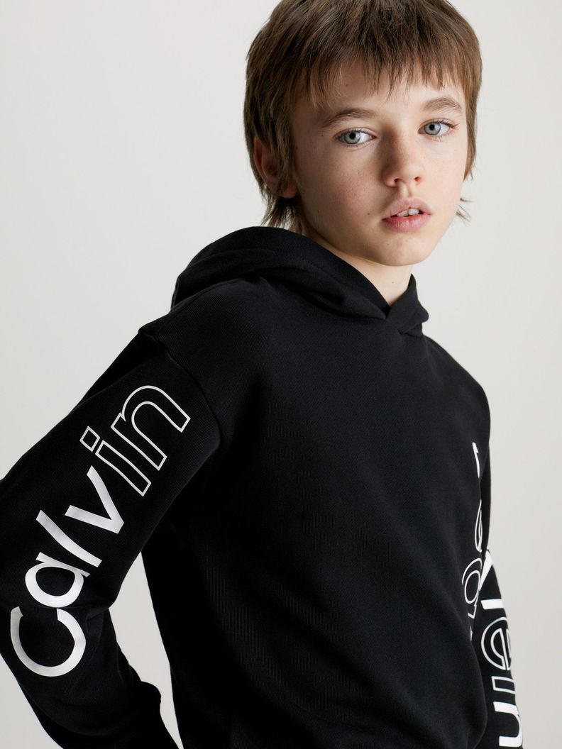 Polerón con Gorro Niño Maxi Negro Calvin Klein-3