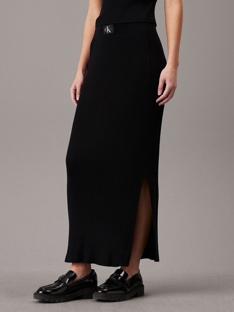 Falda Woven Label Negro Calvin Klein-0