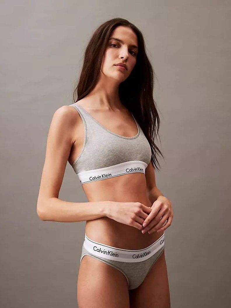 Bralette Modern Cotton Lightly Gris Calvin Klein-0