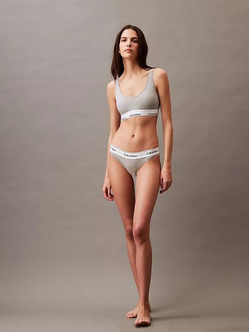 Bralette Modern Cotton Lightly Gris Calvin Klein-1