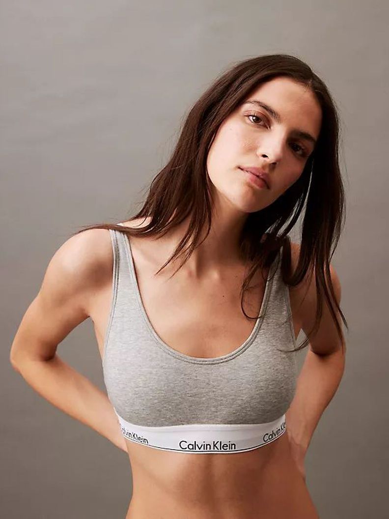 Bralette Modern Cotton Lightly Gris Calvin Klein-3