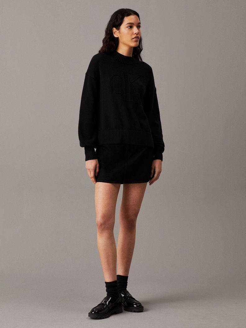 Sweater Ck Intarsia Loose Negro Calvin Klein-1