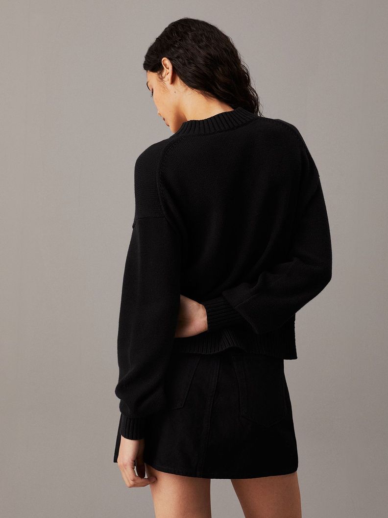 Sweater Ck Intarsia Loose Negro Calvin Klein-2