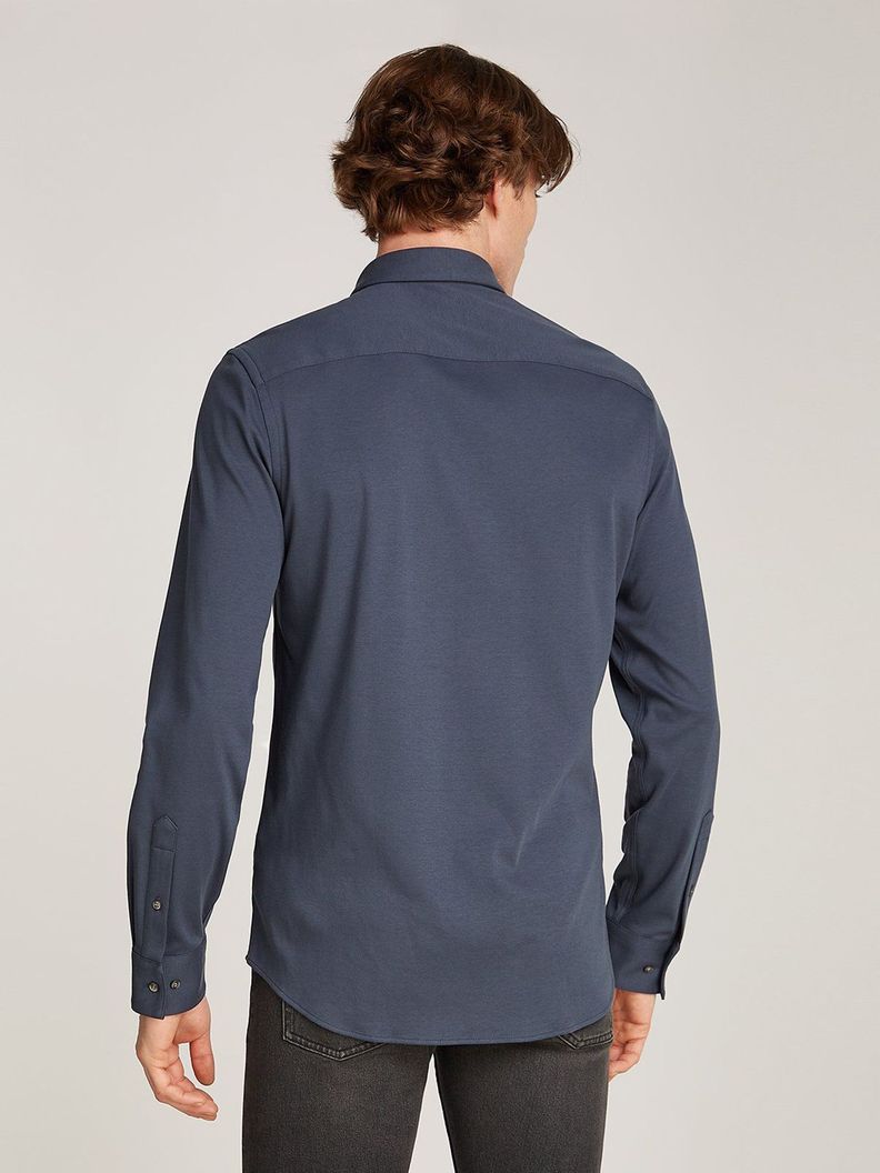 Camisa de punto slim suave Azul Calvin Klein-1