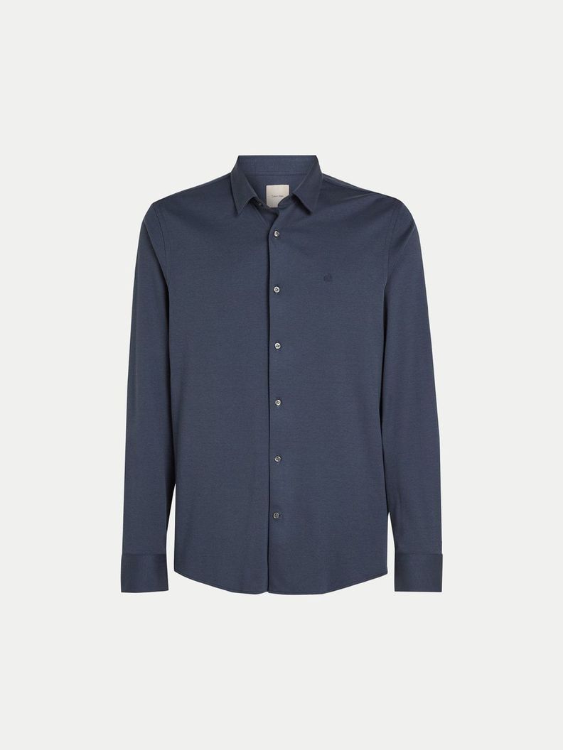 Camisa de punto slim suave Azul Calvin Klein-3