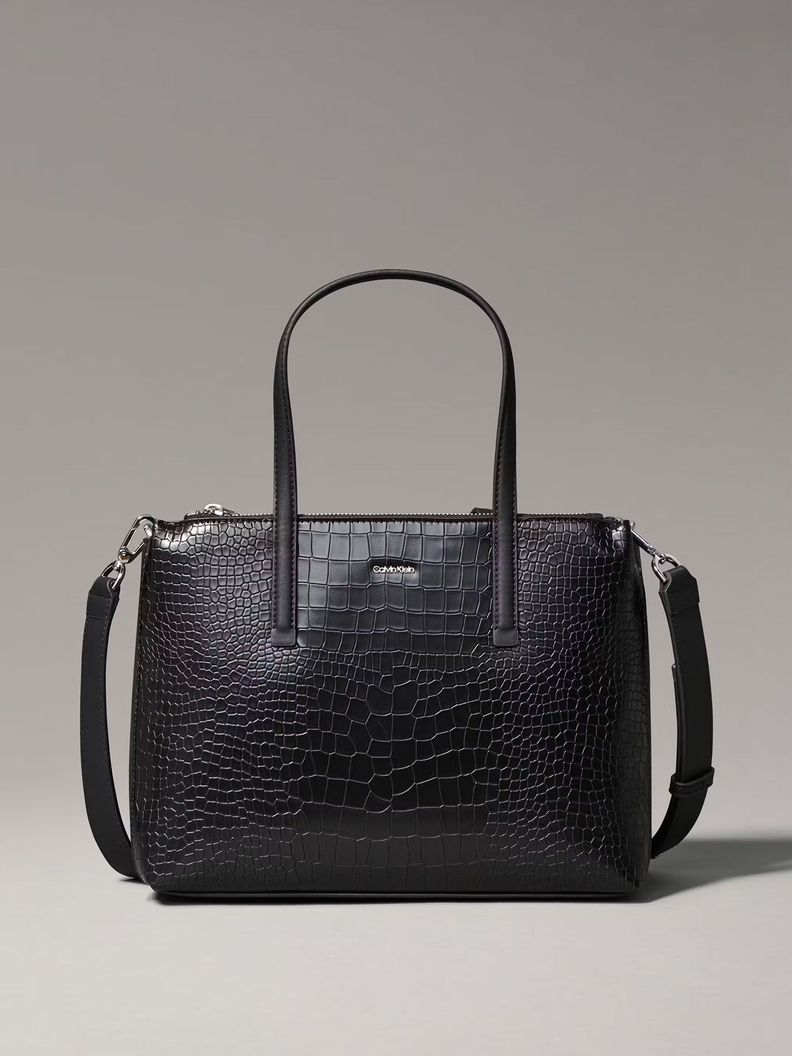 Cartera Tote CK Must Croco Negro Calvin Klein-0