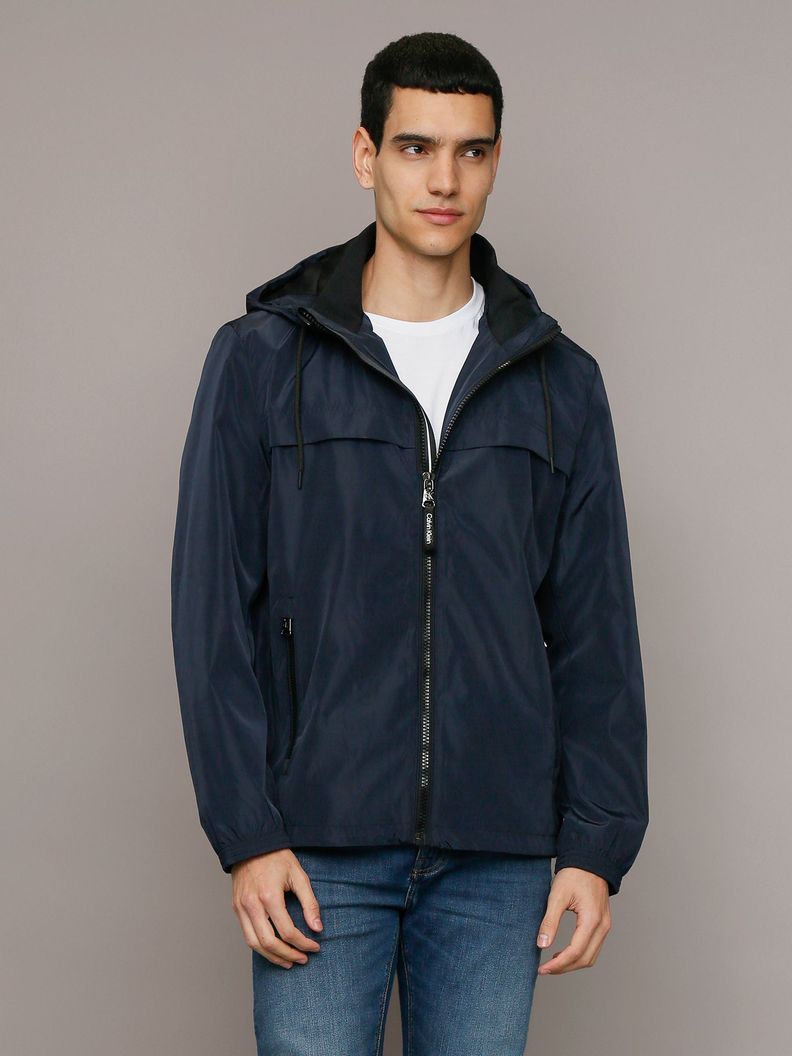 Chaqueta Ligera con Gorro Azul Calvin Klein S