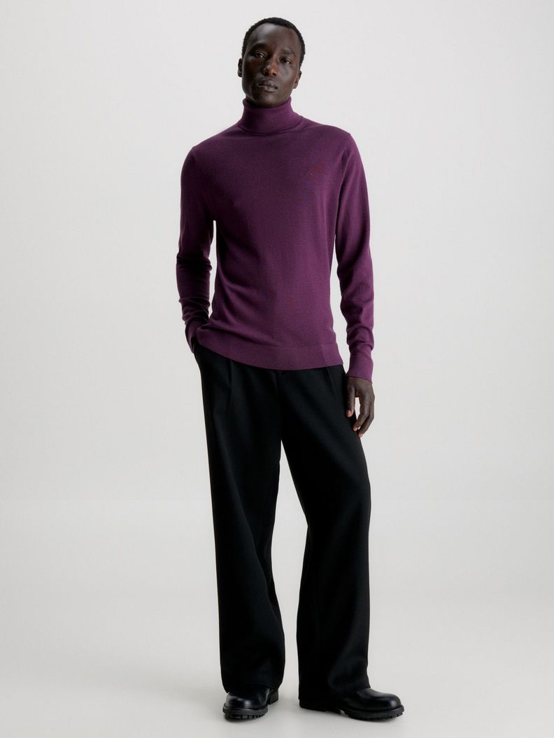 Sweater Cuello Alto Merino Morado Calvin Klein-1