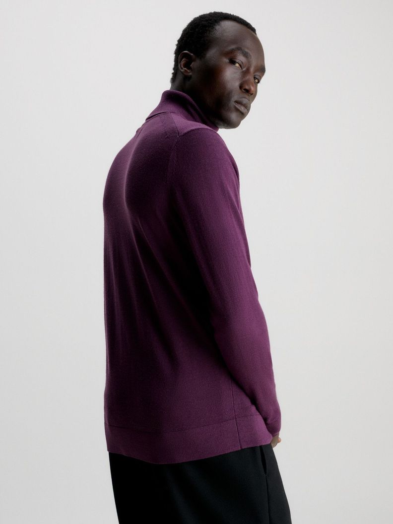 Sweater Cuello Alto Merino Morado Calvin Klein-2