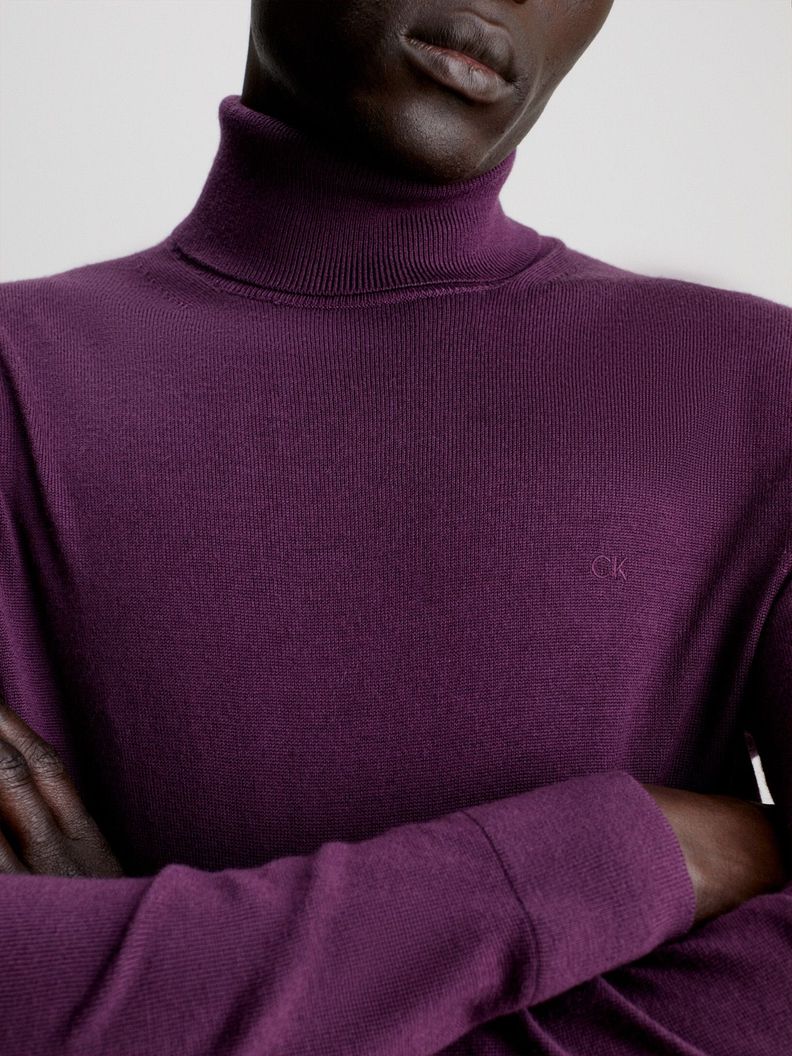 Sweater Cuello Alto Merino Morado Calvin Klein-3