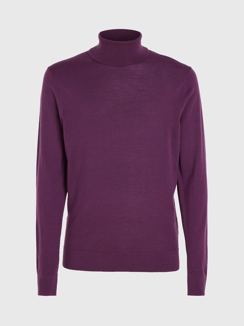 Sweater Cuello Alto Merino Morado Calvin Klein-4