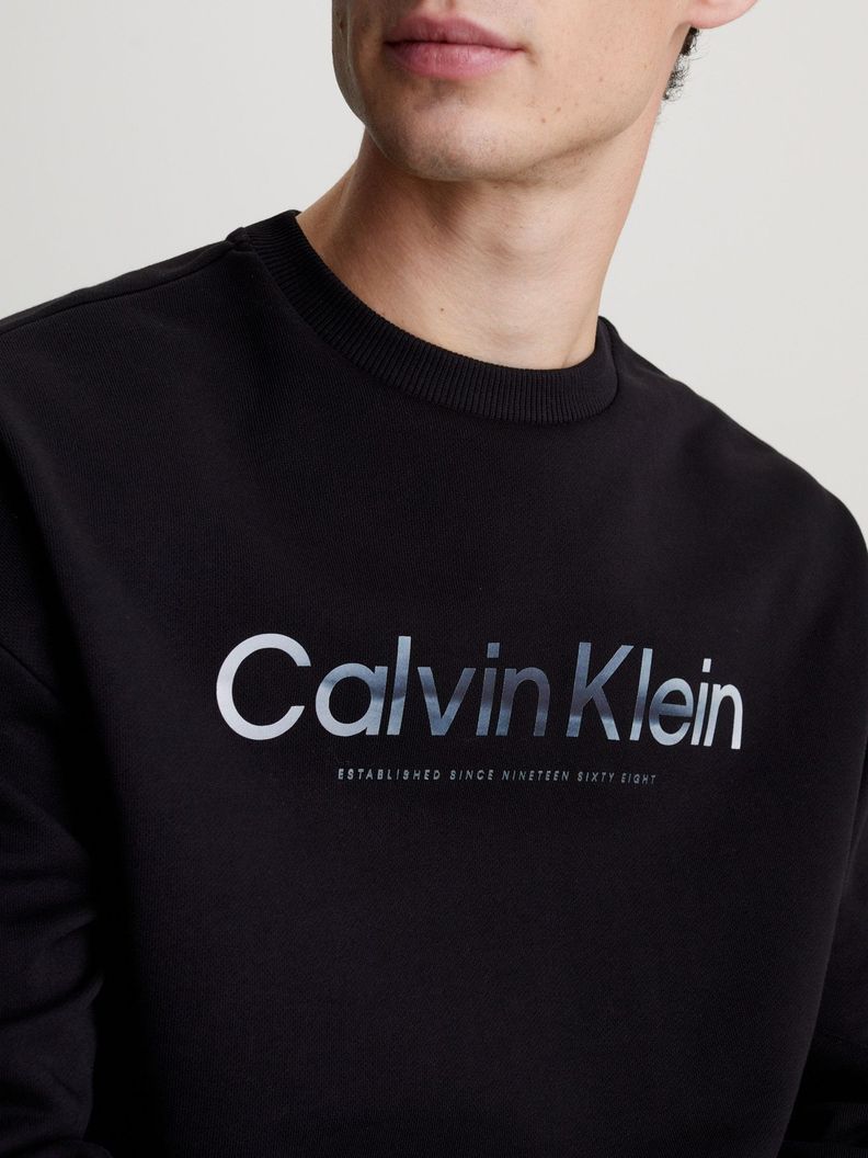 Polerón Diffused Logo Negro Calvin Klein-3