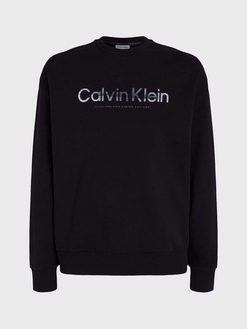 Polerón Diffused Logo Negro Calvin Klein-4