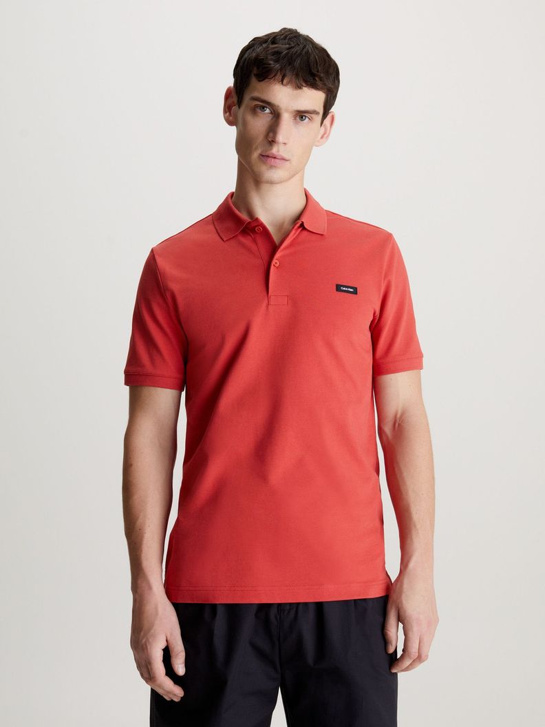 Polo Stretch Slim Rojo Calvin Klein-0