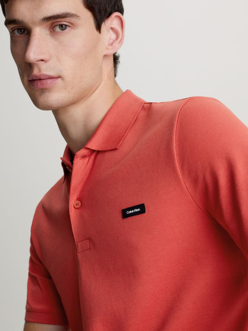 Polo Stretch Slim Rojo Calvin Klein-3