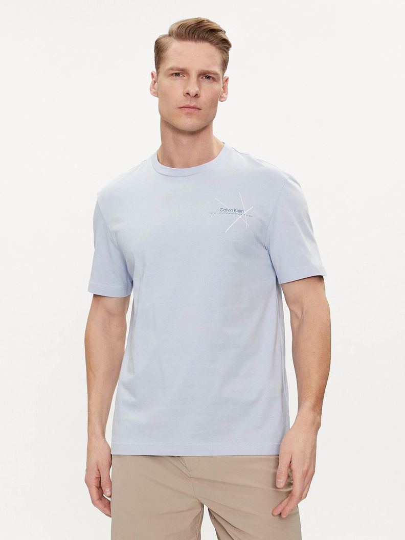 Polera Linear Chest Graphic Azul Calvin Klein-0