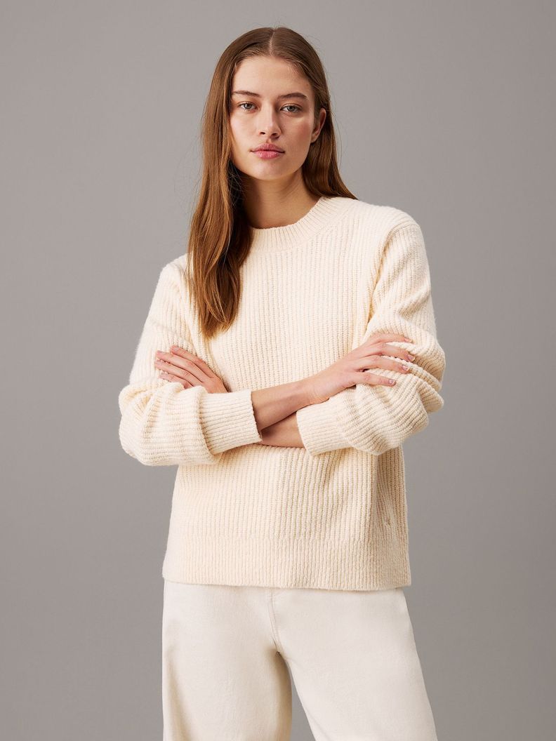 Sweater Boucle Rib Beige Calvin Klein-0