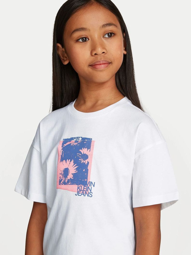 Polera Niña Flower Graphic Blanco Calvin Klein-2