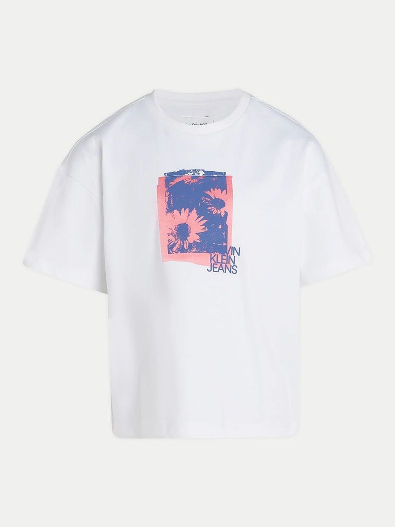 Polera Niña Flower Graphic Blanco Calvin Klein-4