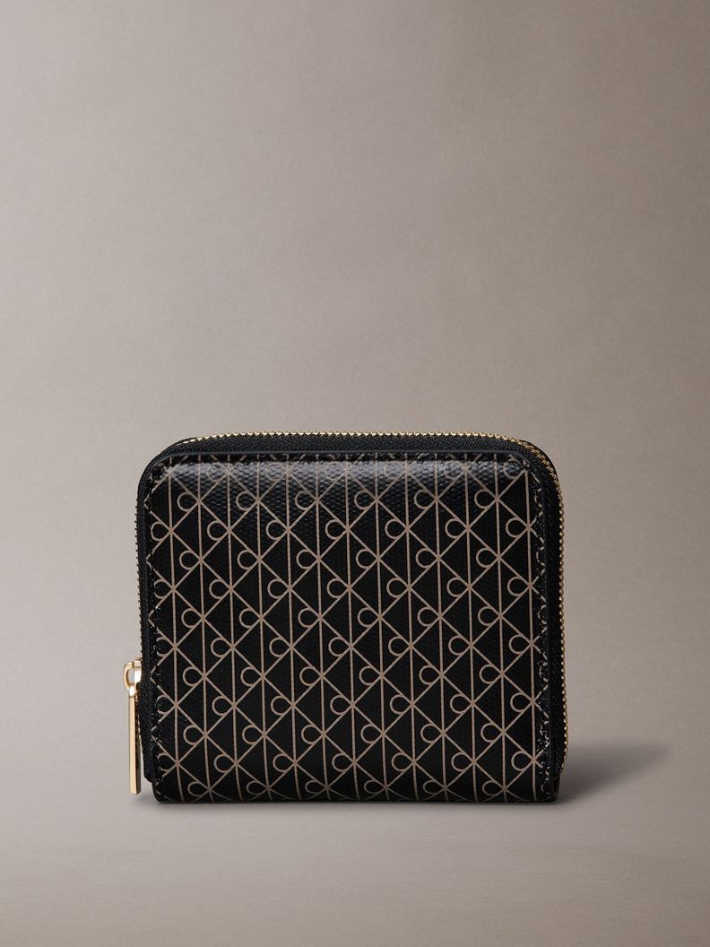 Billetera con Estampado de Monograma Negro Calvin Klein