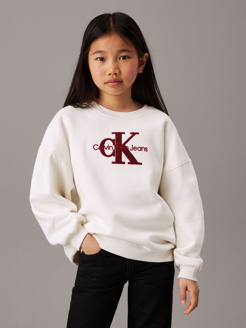 Polerón Niña Teddy Monologo Blanco Calvin Klein-0