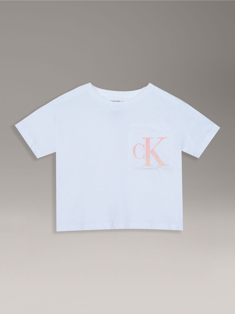 Polera Nina Boxy Oversize Monogram Blanco Calvin Klein S
