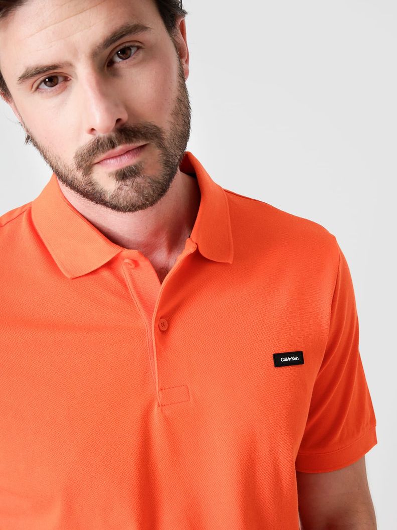 Polo Slim Button  Naranja Calvin Klein-3