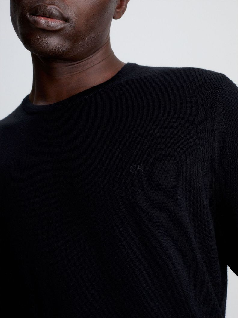 Sweater Superior Wool Crew Neck Swea Negro Calvin Klein-3