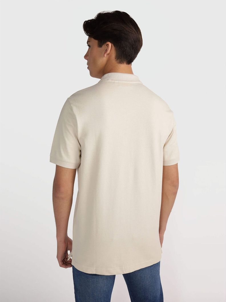 Polo Stretch Slim Button Crema Calvin Klein-2