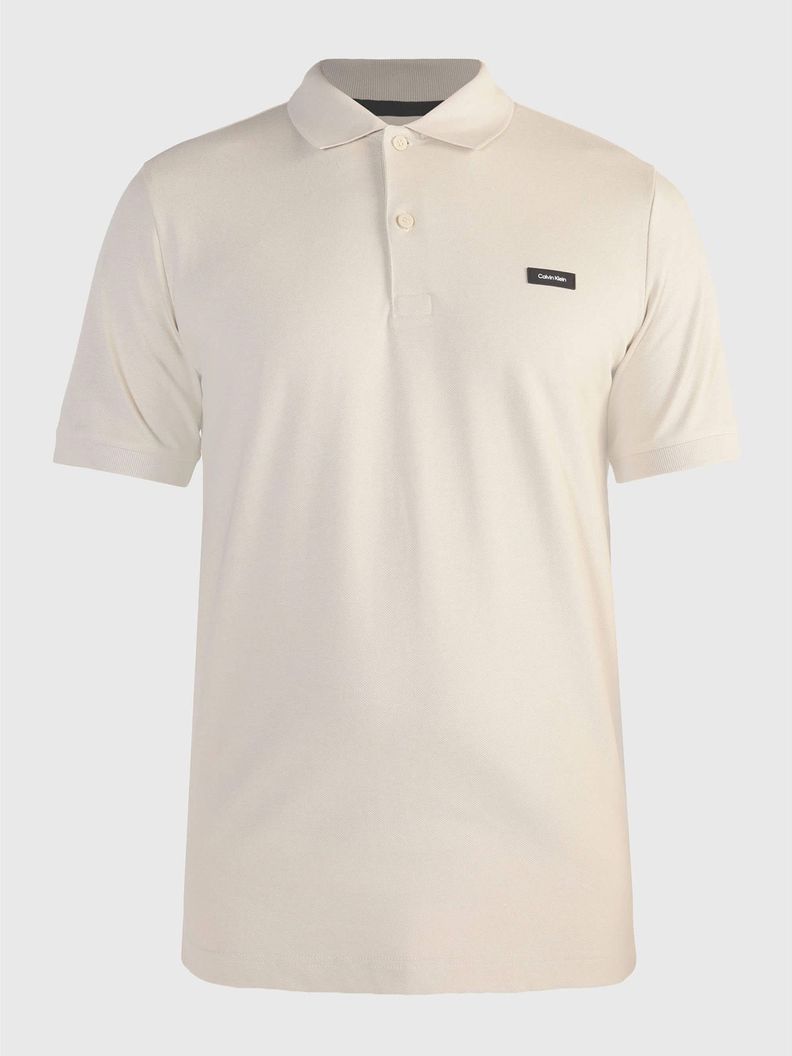 Polo Stretch Slim Button Crema Calvin Klein-4