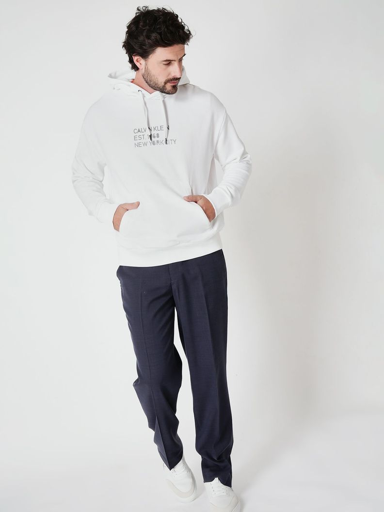 Polerón con Gorro Mixed Blanco Calvin Klein-1