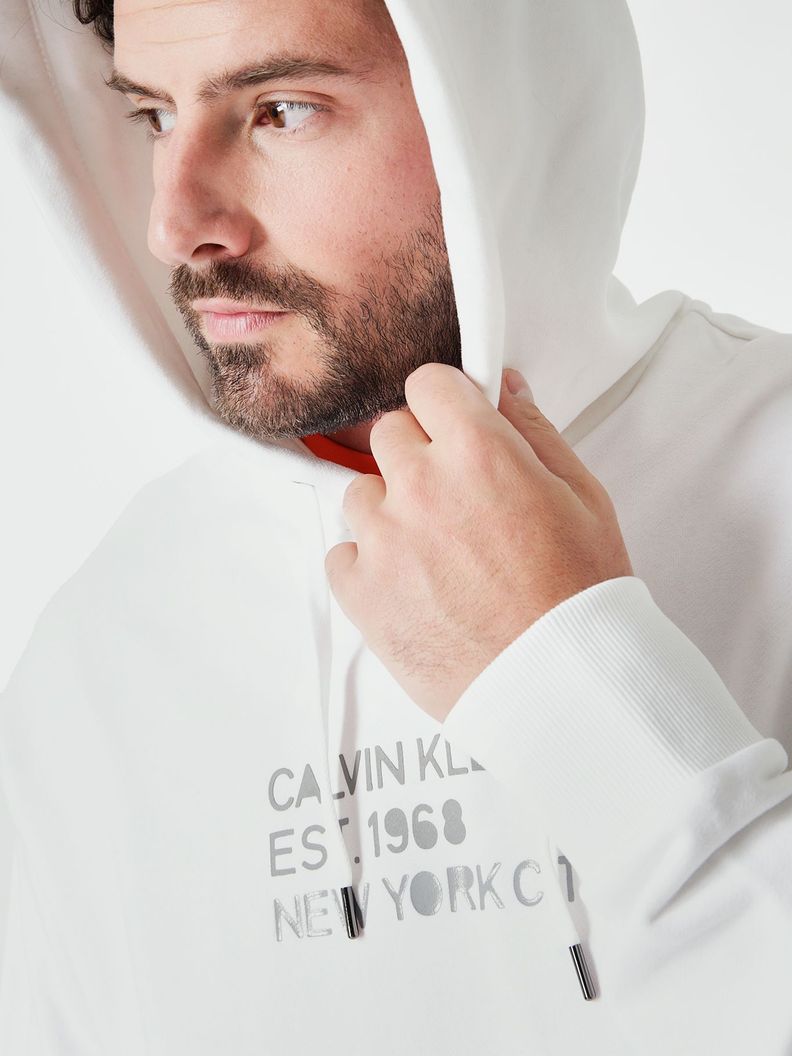 Polerón con Gorro Mixed Blanco Calvin Klein-3