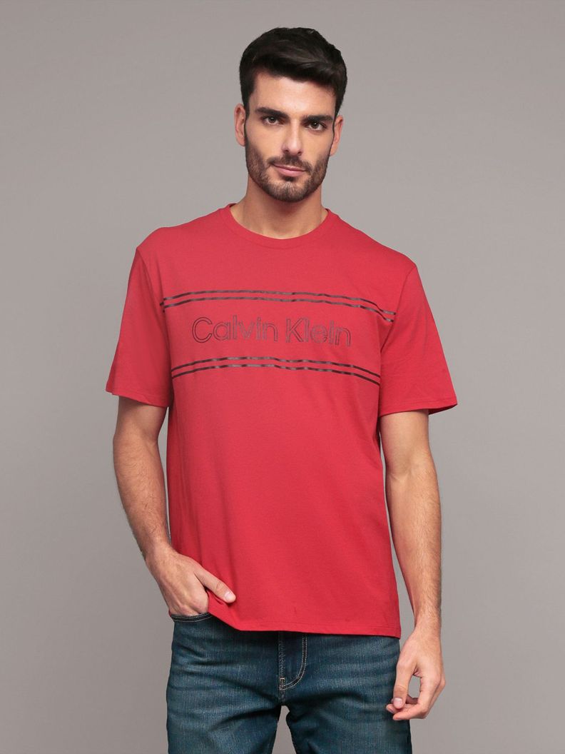 Polera Outline Boxed Rojo Calvin Klein S