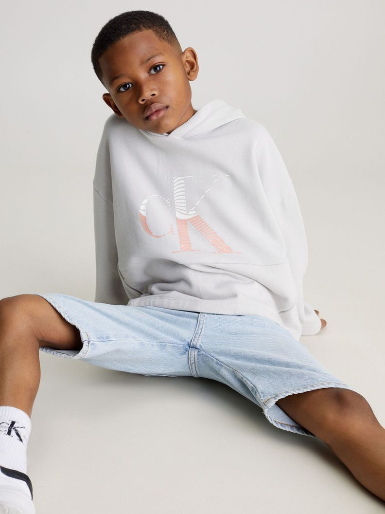 Polerón con Gorro Niño Swirl Monogram Gris Calvin Klein-4