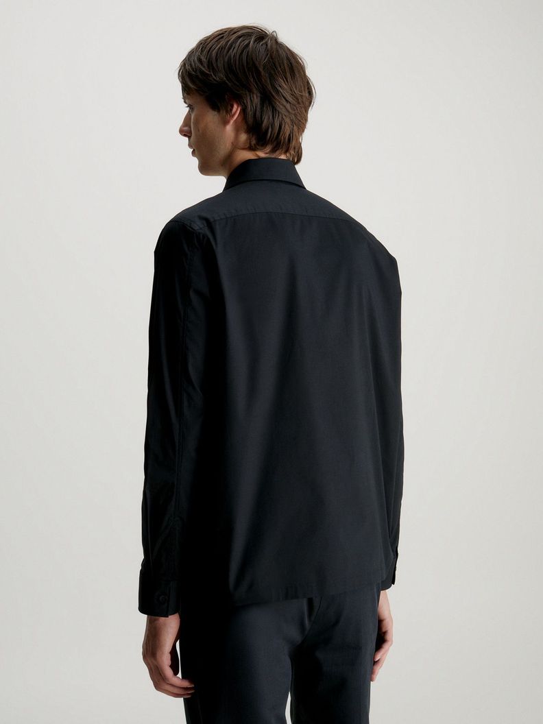 Camisa Elástica Popelín Negro Calvin Klein-2
