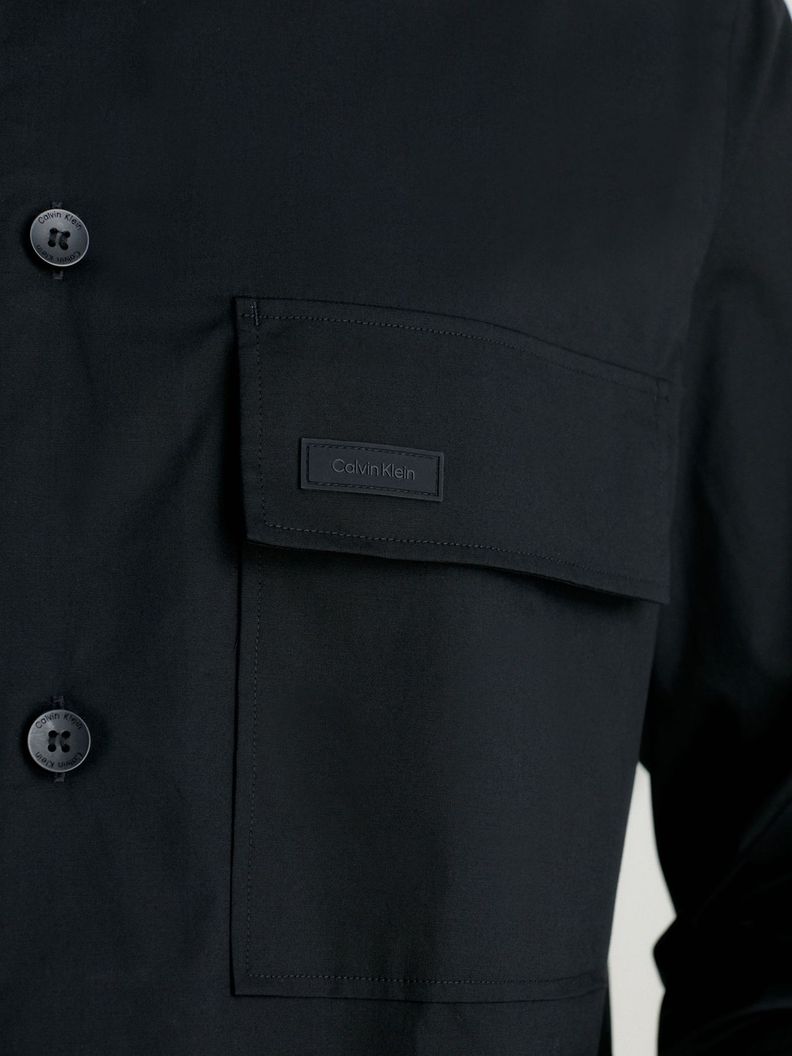 Camisa Elástica Popelín Negro Calvin Klein-3