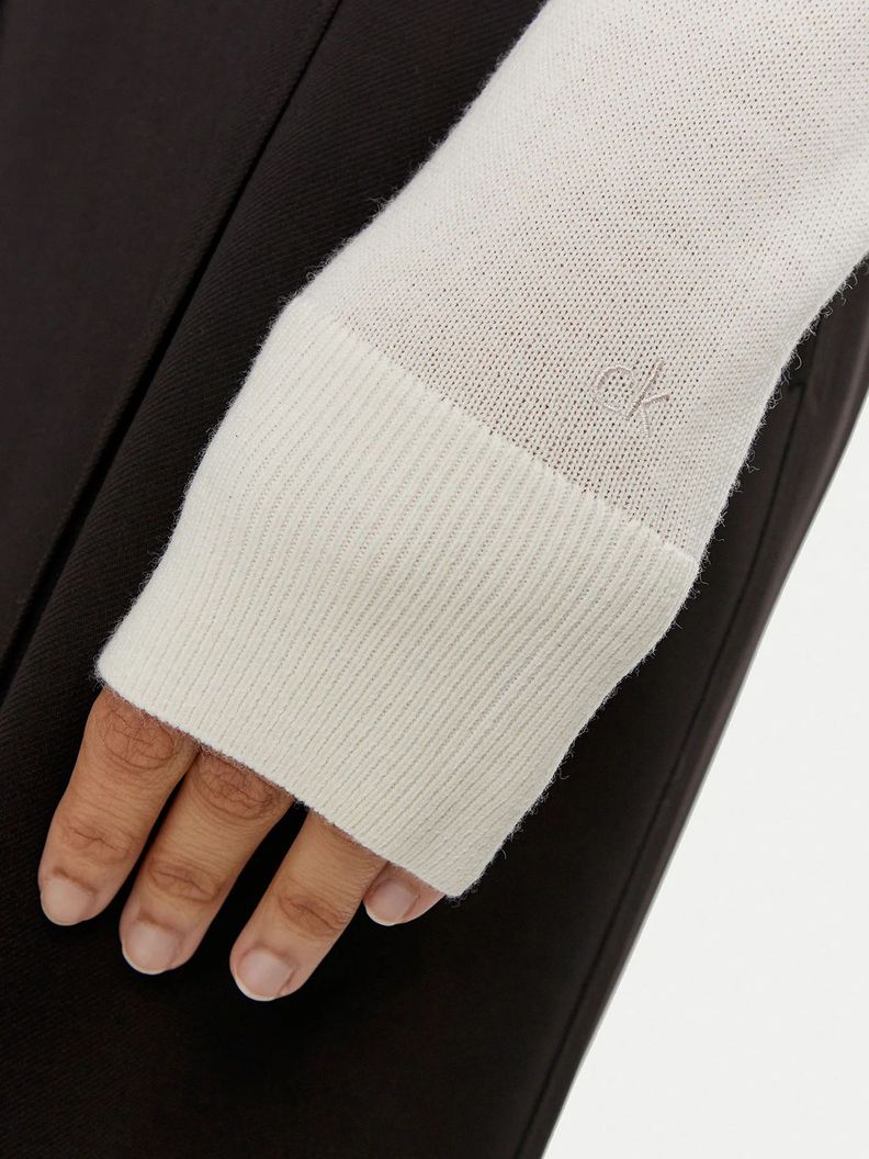 Sweater Merino Wool Roll Neck Blanco Calvin Klein-4