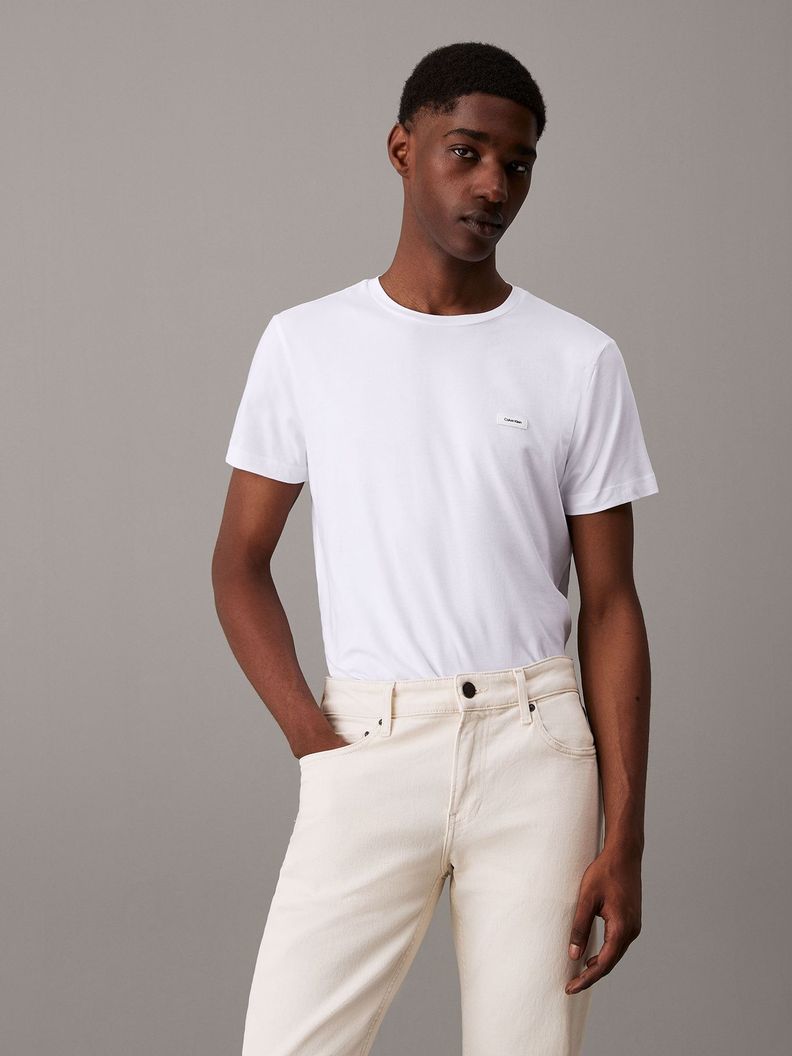 Polera Stretch Slim Fit Blanco Calvin Klein-0