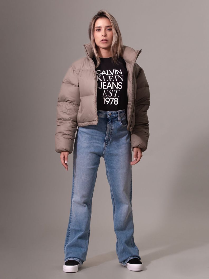 Parka Down Cropped Puffer Beige Calvin Klein-1