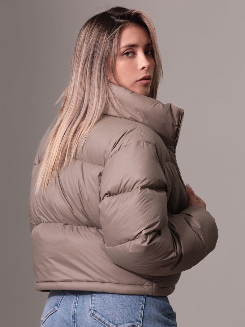 Parka Down Cropped Puffer Beige Calvin Klein-3