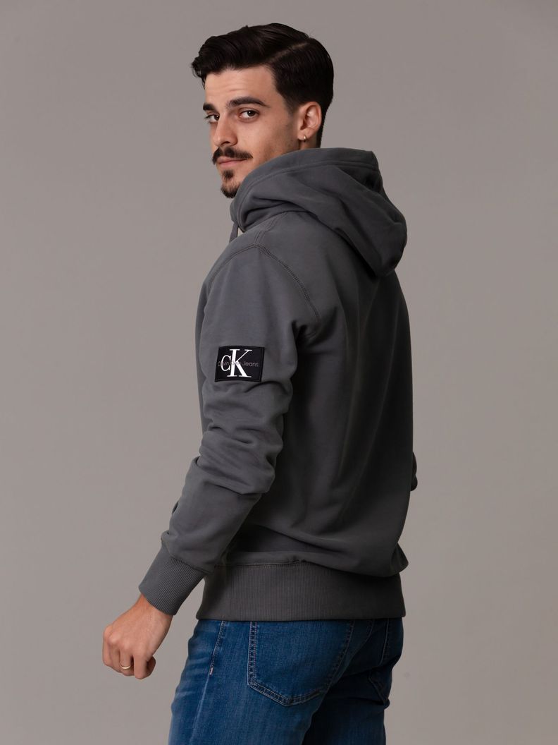 Polerón con Gorro Badge Gris Calvin Klein-3