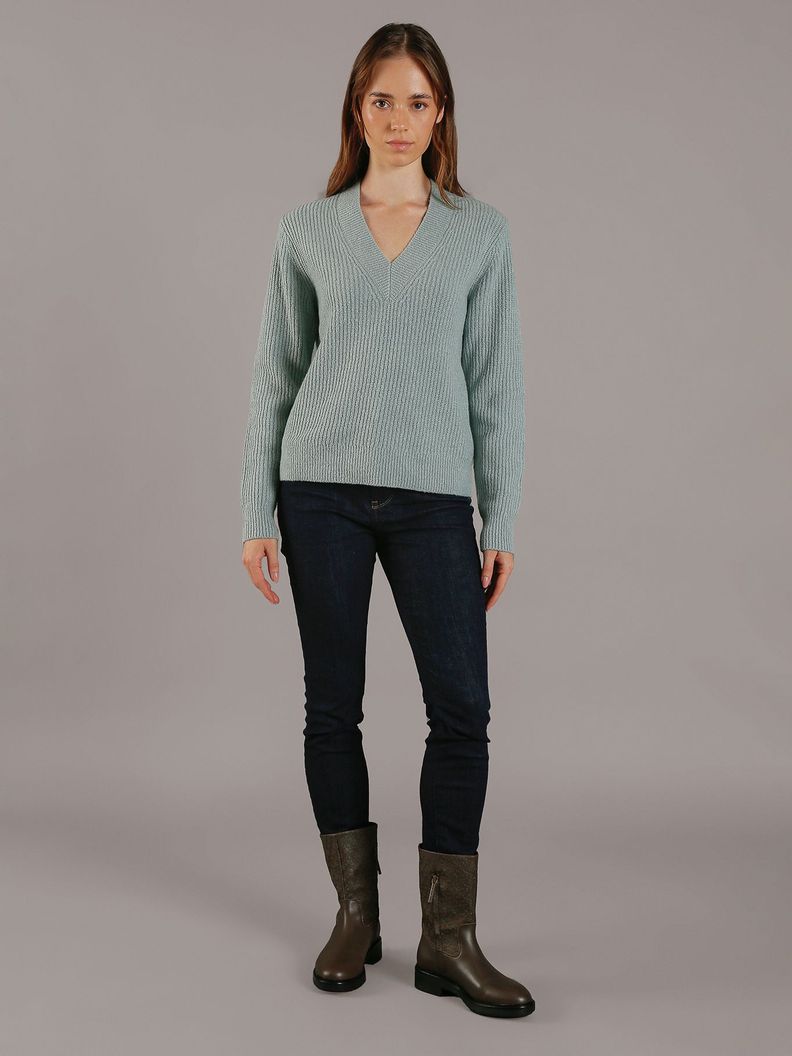 Sweater Boucle V Neck Relaxed Verde Calvin Klein-1