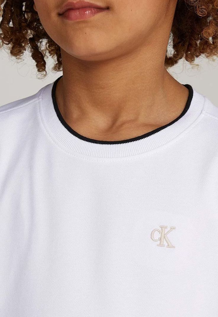 Polera Niño Pique Relaxed Tipping Blanco Calvin Klein-2