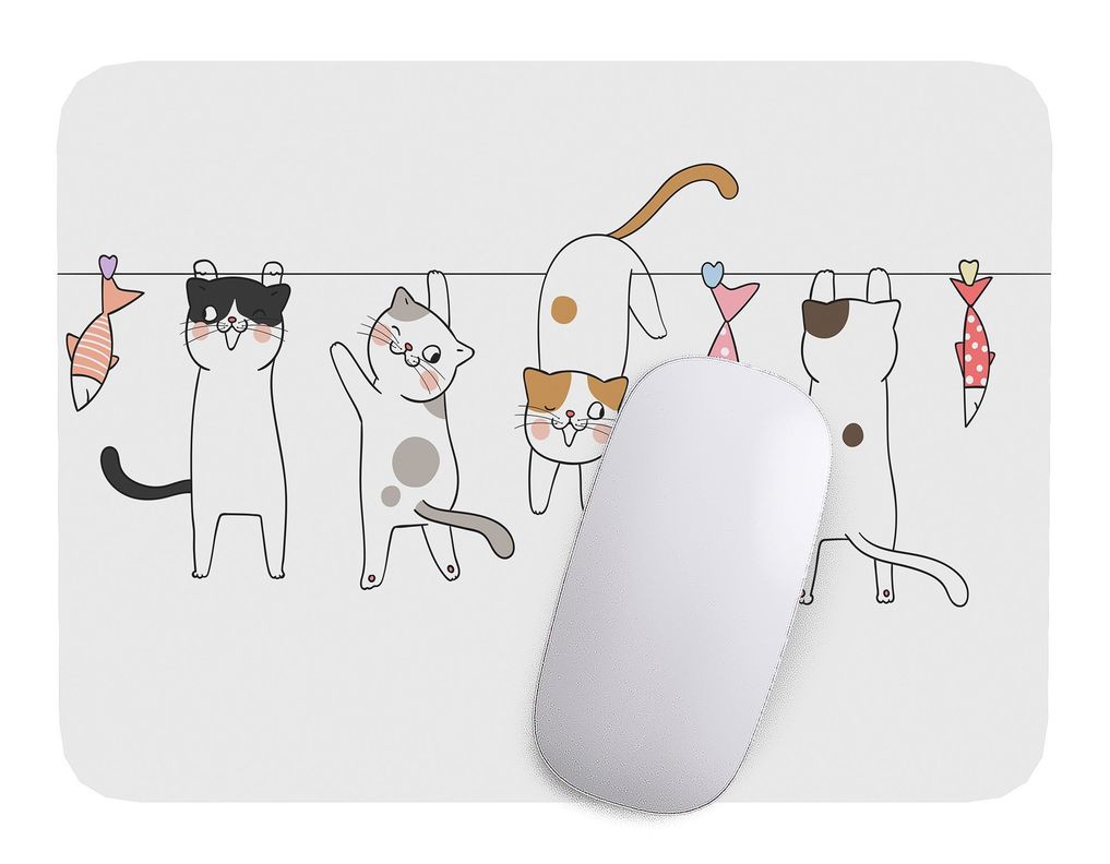 Mouse Pad Gato Arte de animales - 17cm X 21cm D5-0