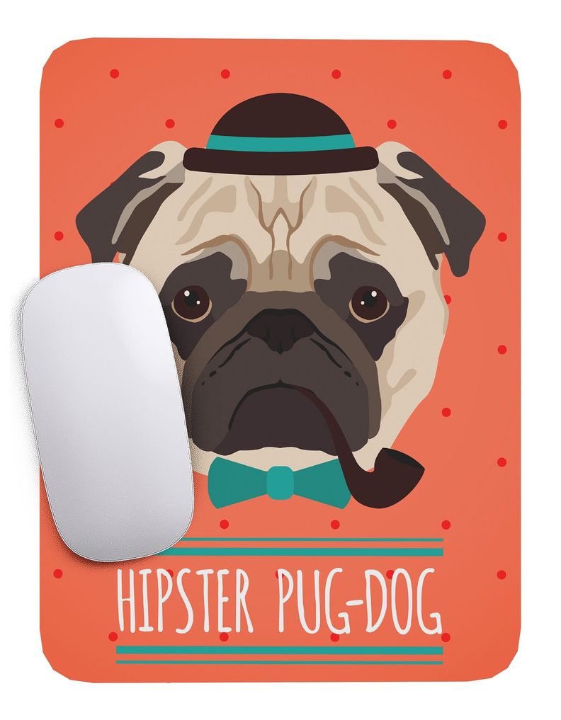 Mouse Pad Perro  Pug - 17cm X 21cm D7-0