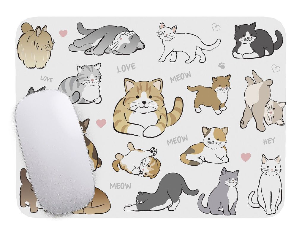 Mouse Pad Gato Arte de animales - 17cm X 21cm D16-0