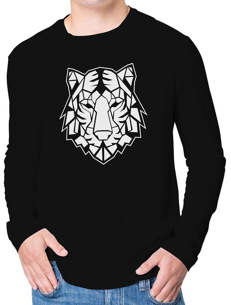 Polera Manga larga Tigre geométrico-0