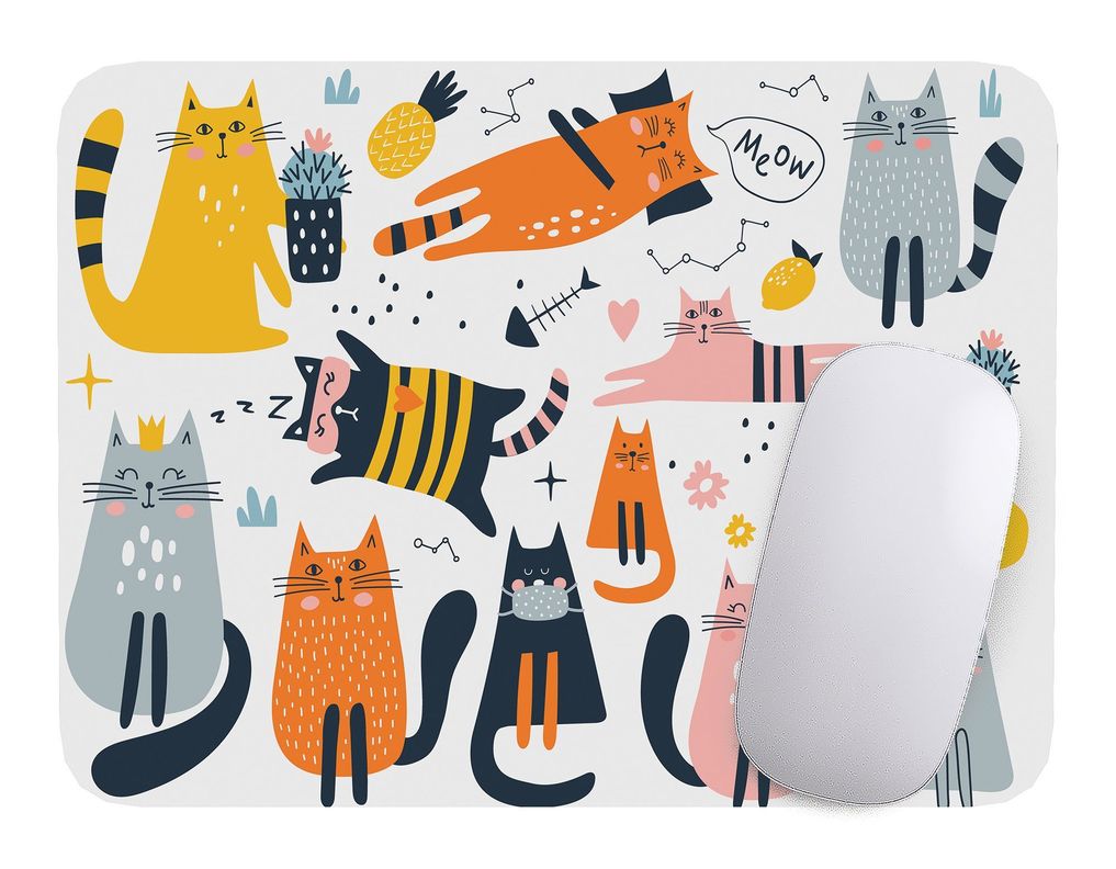 Mouse Pad Gato Arte de animales - 17cm X 21cm D2-0
