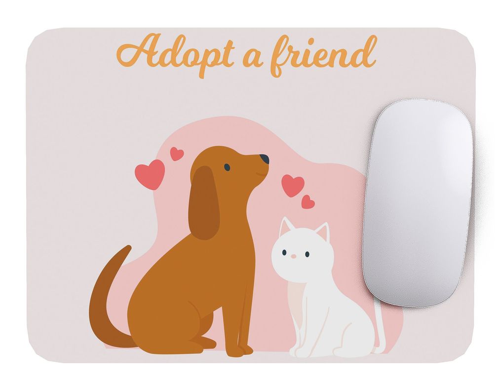 Mouse Pad Perro gato Arte de animales - 17cm X 21cm D11-0