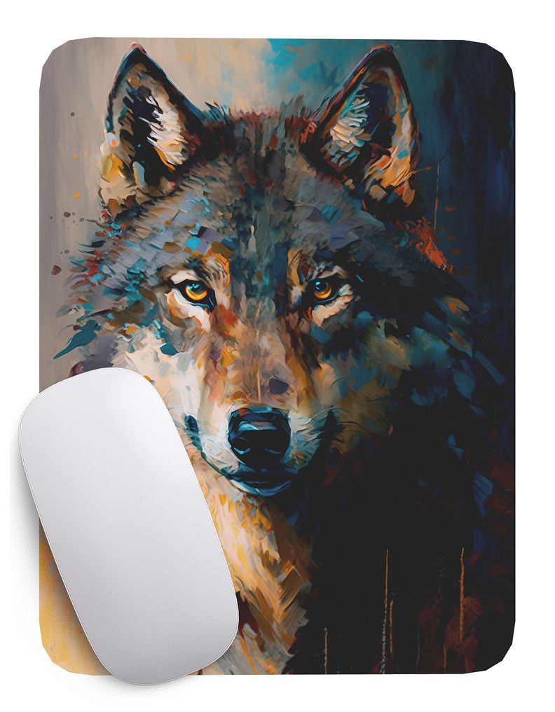 Mouse Pad Lobo Arte de animales - 17cm X 21cm D20-0